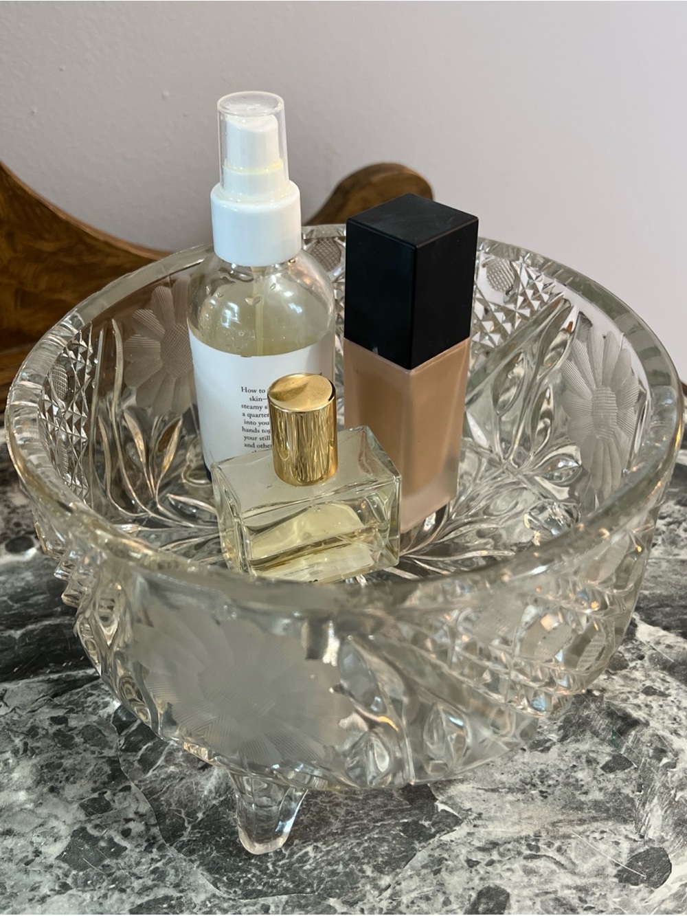 crystal footed bowl